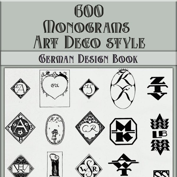 600 Monogram Art Deco designs fonts,letters pattern,German Design Book