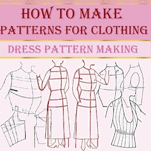 Pattern drafting,making vintage book,sewing guide,step by step pattern