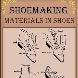 Op de afbeelding: Een diagram dat de verschillende delen van een schoen laat zien, waaronder het kwart, de vamp, de bovenkant, de voering, de facing, de achterkap, de foxing en de ronde. Het diagram is gelabeld met de namen van elk deel.