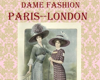 Vintage Fashion history book dress design,victorian catalogue,antique rare book,Paris London Fashions