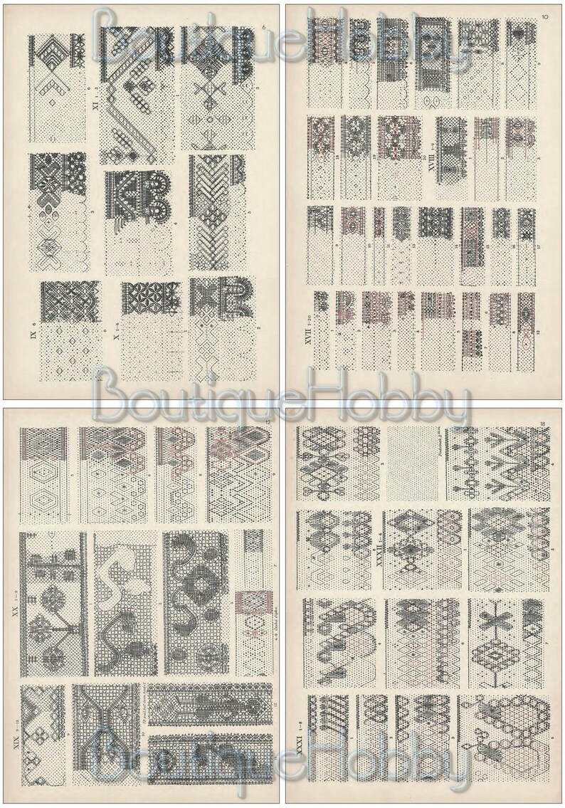 400 Vintage Slavic Lace Patterns: Needlework Design (PDF Download) - Etsy