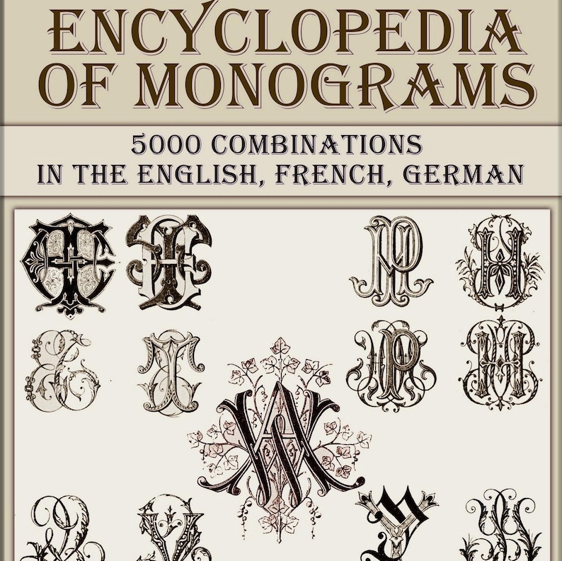 1884 Encyclopedia of Monograms: Vintage Embroidery Font (PDF Pattern ...