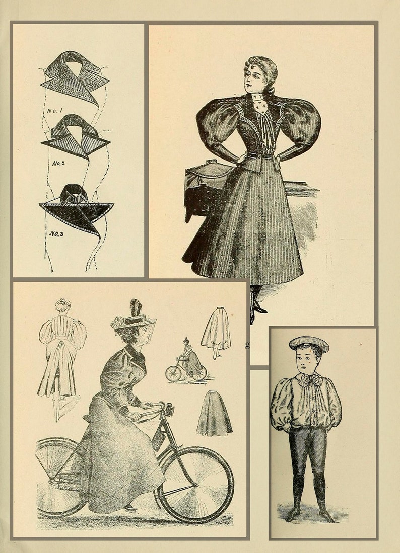 Victorian dress sewing pattern book,retro historical costume patterns image 3