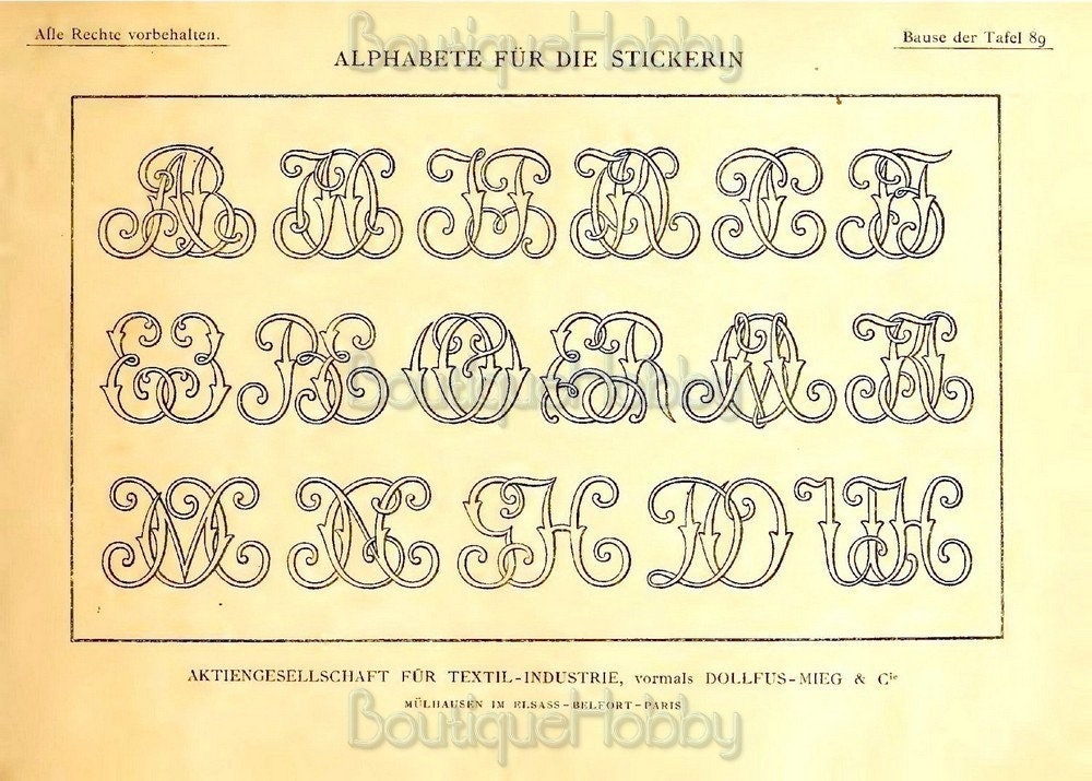 Vintage Embroidery Alphabet,letters,monograms Book,cross