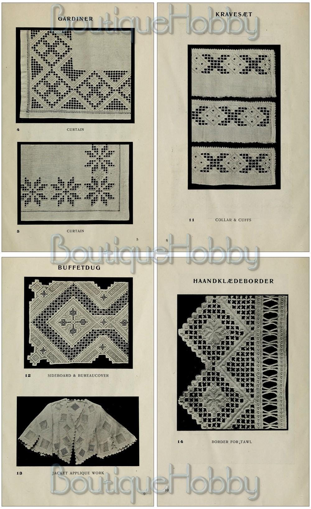 Hardanger Pattern Books Vintage Designs for Hardanger Embroidery, Pdf Book Instant Digital ...