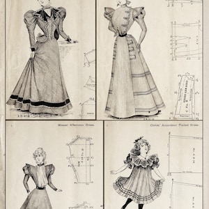 Victorian Book, Vintage Sewing Patterns 17 Dresses, the Garment Cutter ...