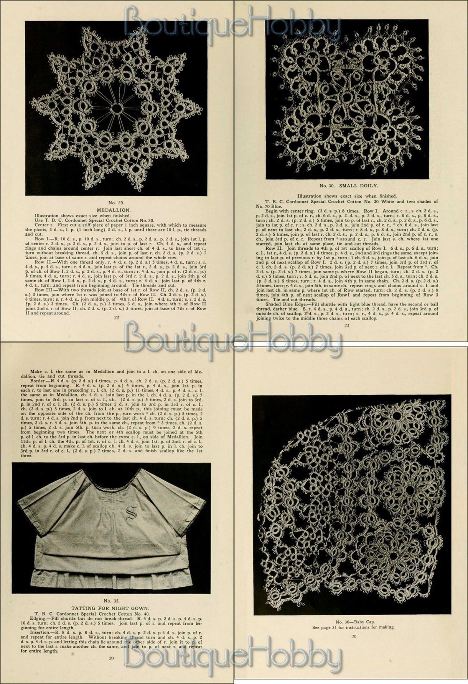 Vintage Tatting Patterns Tutorialhand Made Lace Rare Etsy