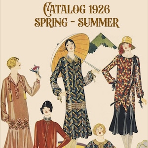 Vintage fashion Art deco commercial catalog,dress design,Catalog spring - summer 1926,PDF Instant Download