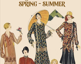 1926 Art Deco Fashion Catalog: Spring Summer Dress Designs (PDF Download)