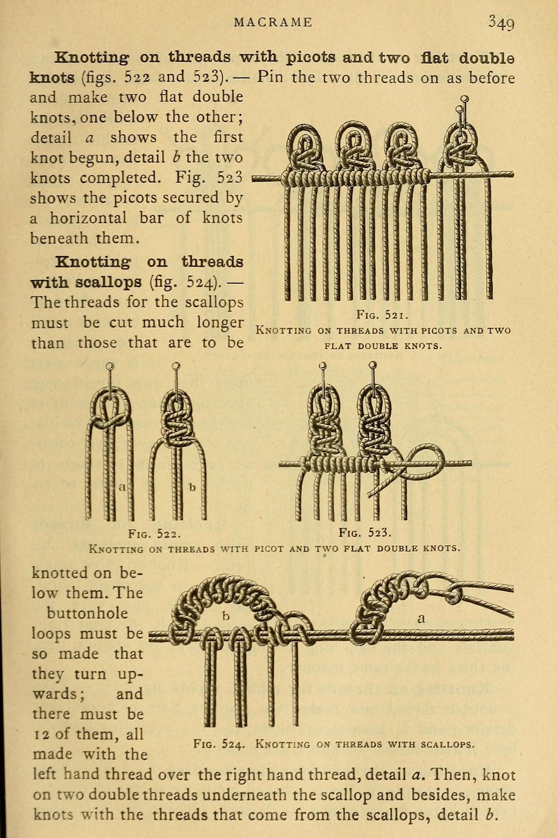 Victorian Macrame patterns,how to tutorial book,macrame for beginner image 3