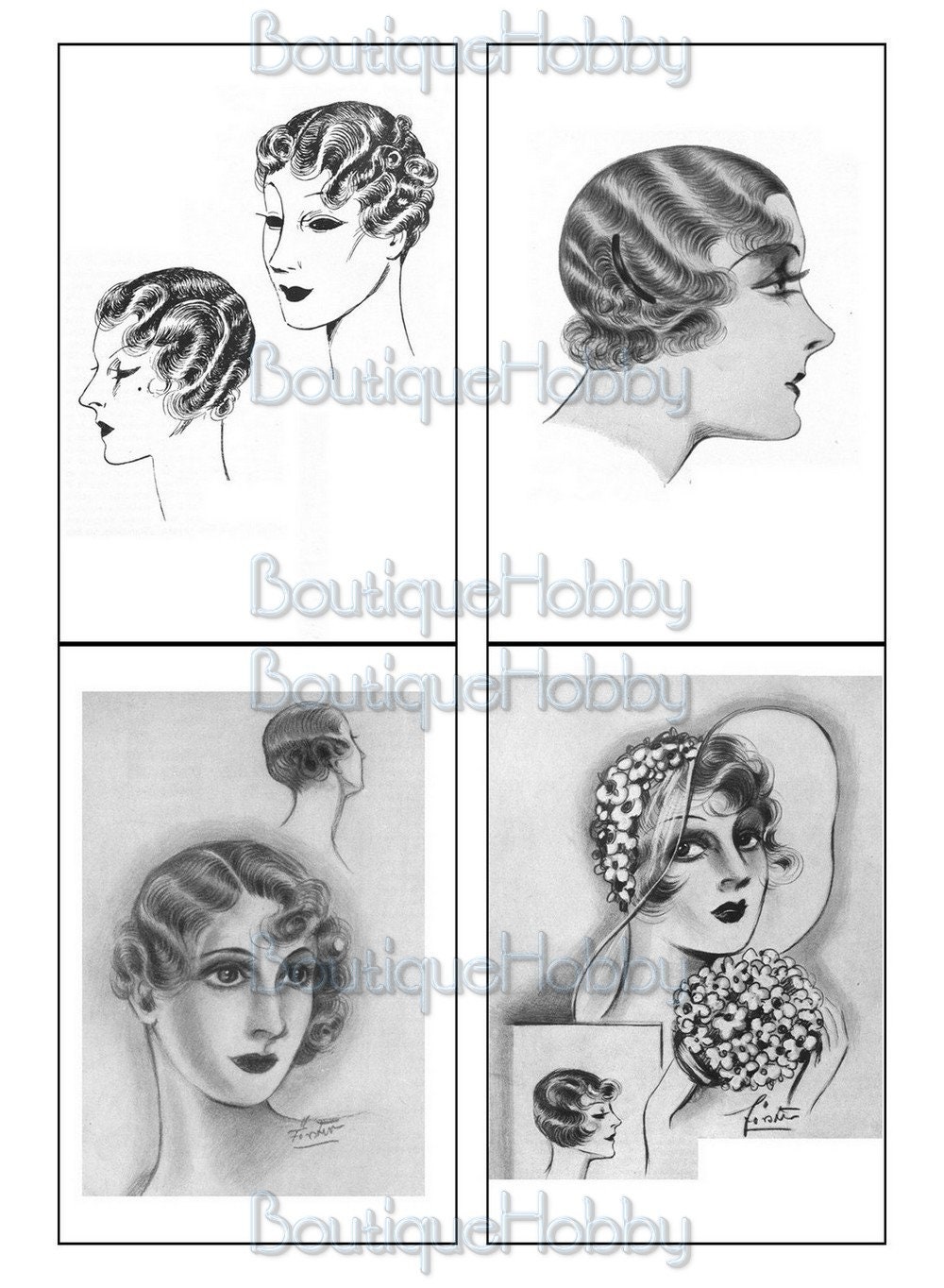 Vintage Ladies Ephemera Printablevintage Hairstyles Catalog Etsy