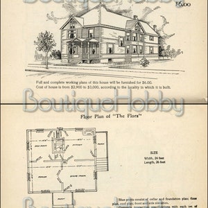 150 Victorian house diy plans,American homes perspective views and floor plans image 3