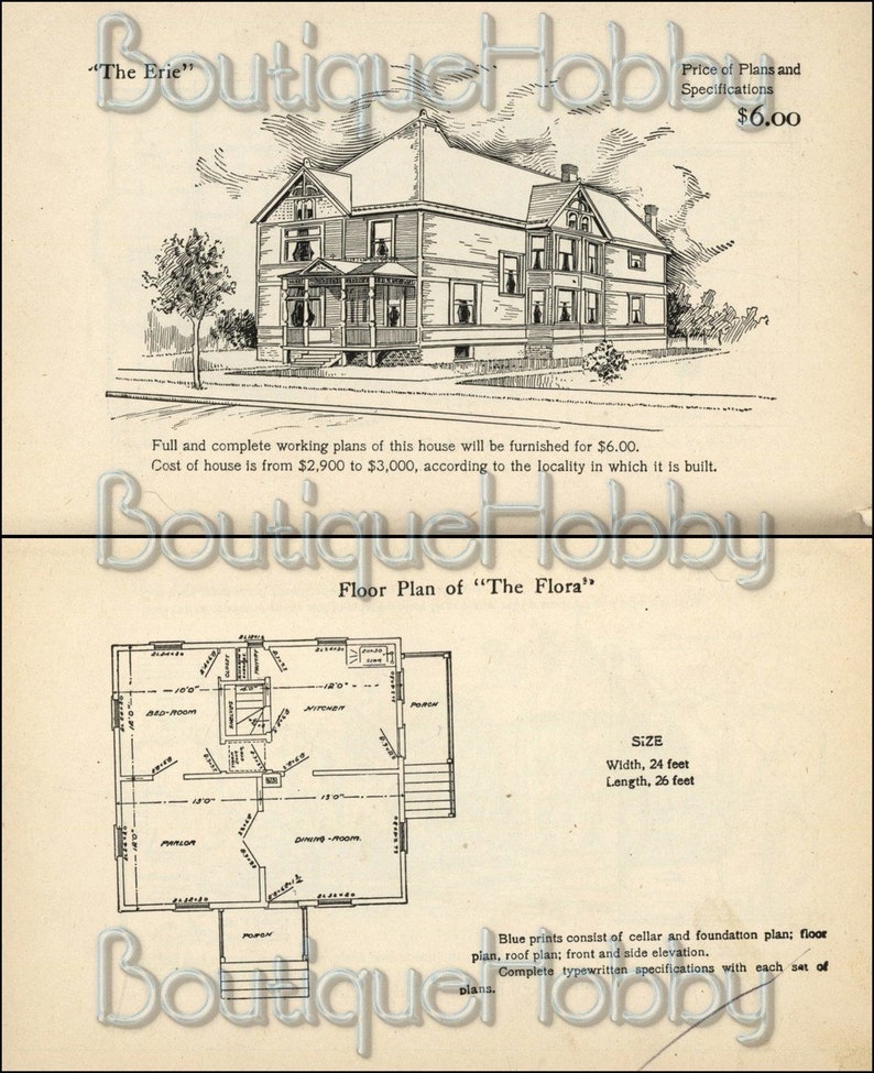 150 Victorian house diy plans,American homes perspective views and floor plans image 3