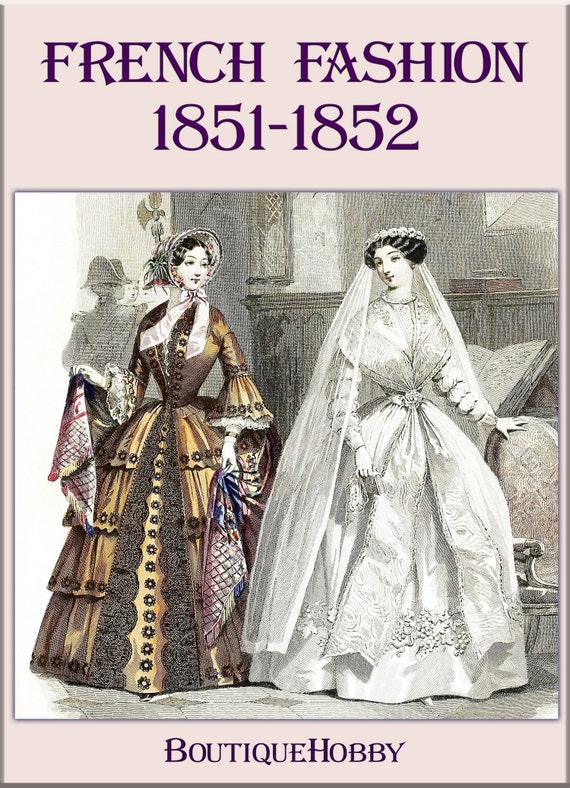 Catalogo de modas de ropa victoriana ilustracion Vestidos antiguos diseno de vestidos 1851 1852 Etsy Mexico