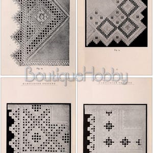 Hardanger Pattern Books Vintage Designs for Hardanger Embroidery, Pdf Book Instant Digital ...