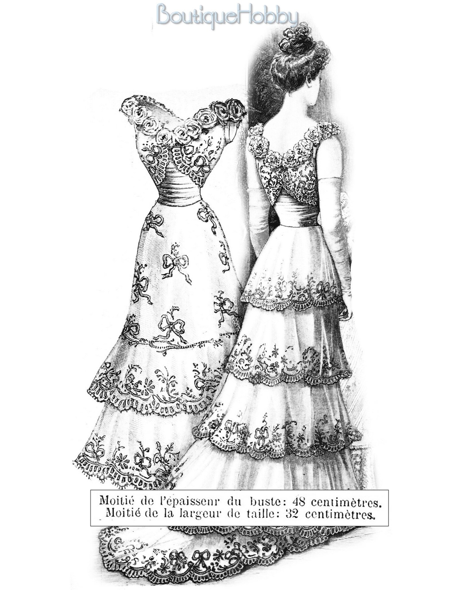 French Sewing Patternsvictorian Dresspdf Sewing Pattern La Etsy