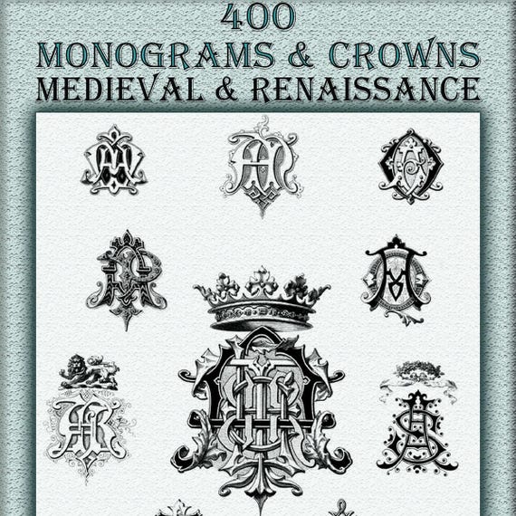 400 Vintage Antique Monogram&crowns, Initials,letter