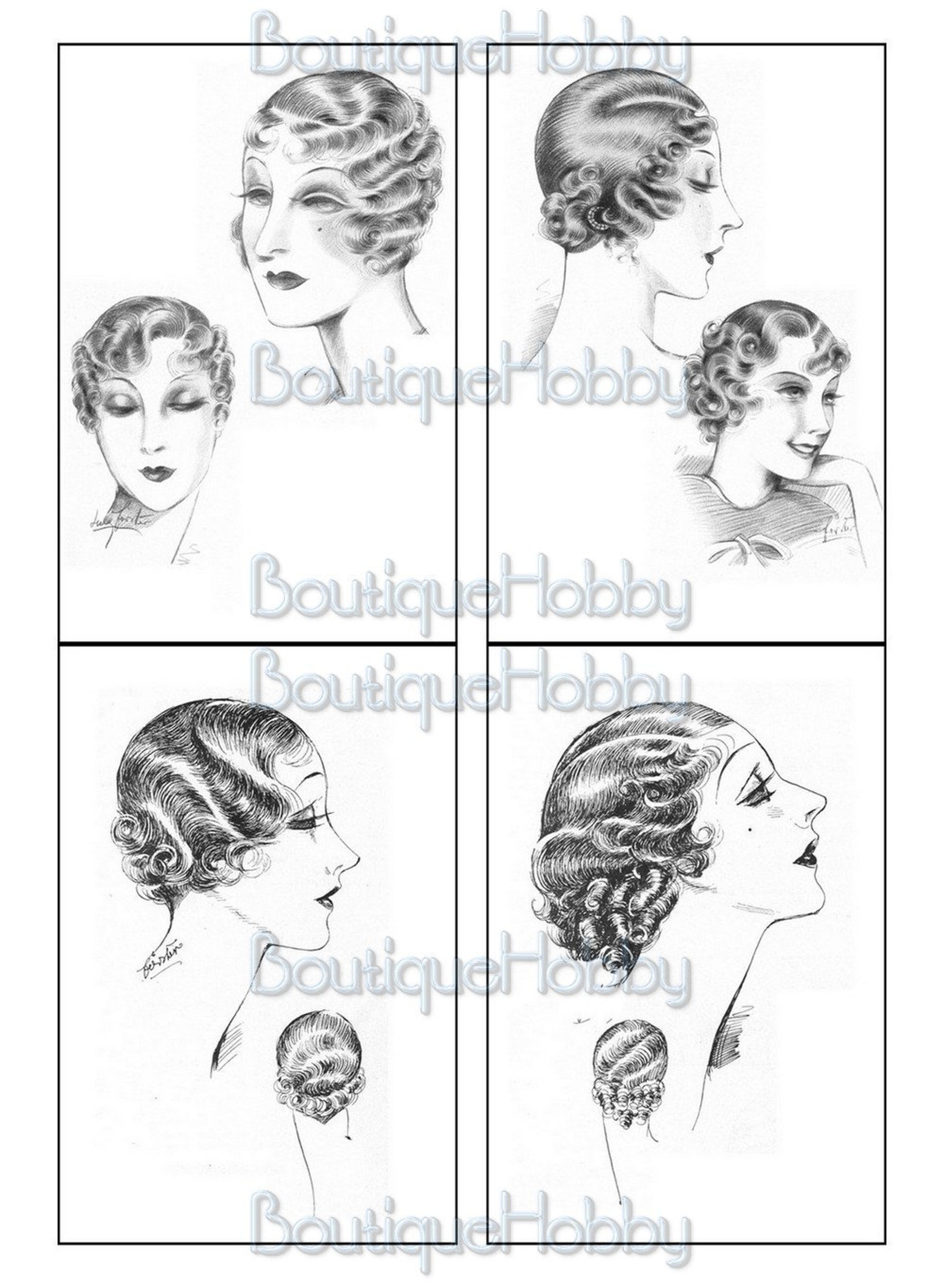 Vintage Ladies Ephemera Printablevintage Hairstyles Catalog Etsy