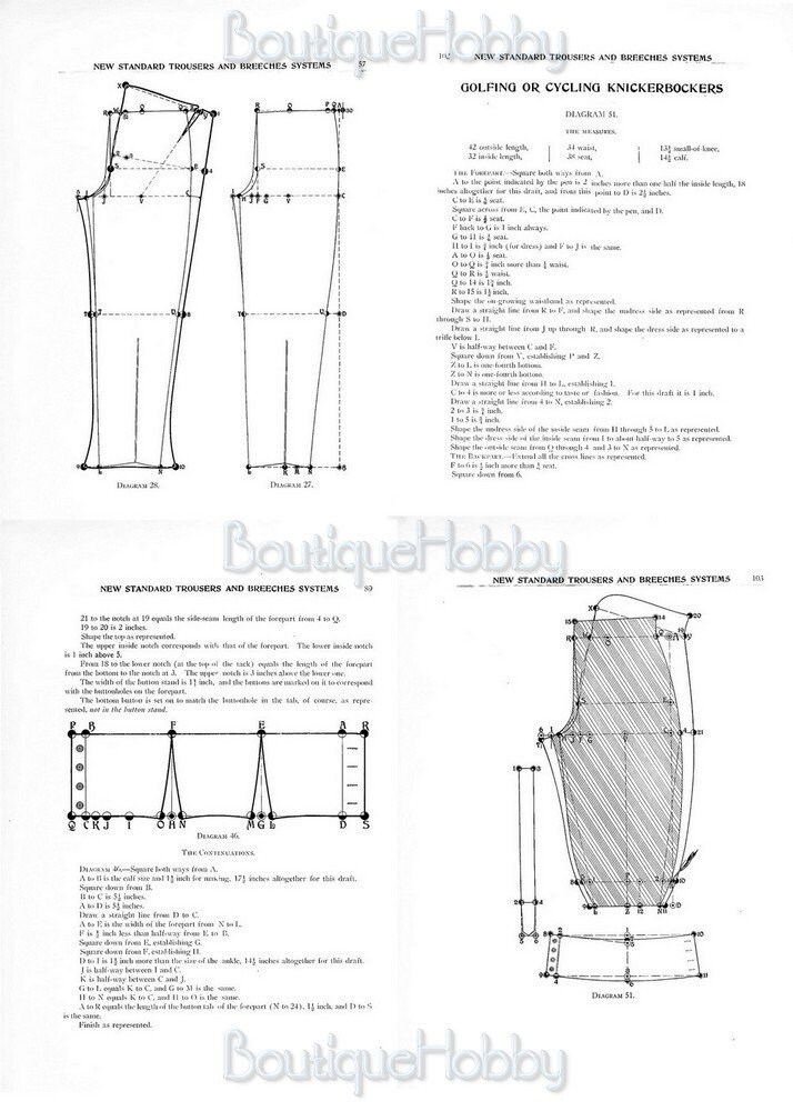 Vintage Trouser Mens Sewing Patternsmens Garmentsnew Etsy