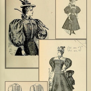 Victorian dress sewing pattern book,retro historical costume patterns image 4