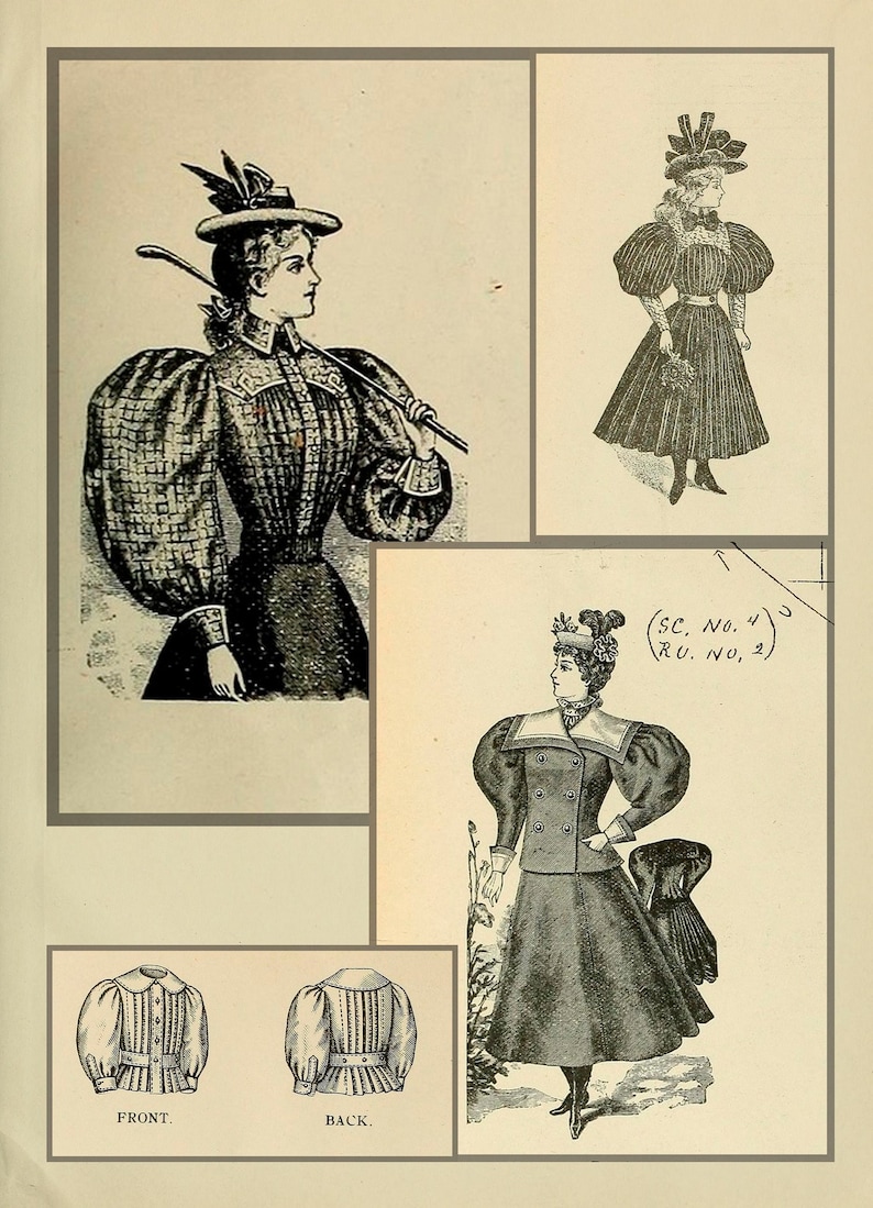 Victorian dress sewing pattern book,retro historical costume patterns image 4