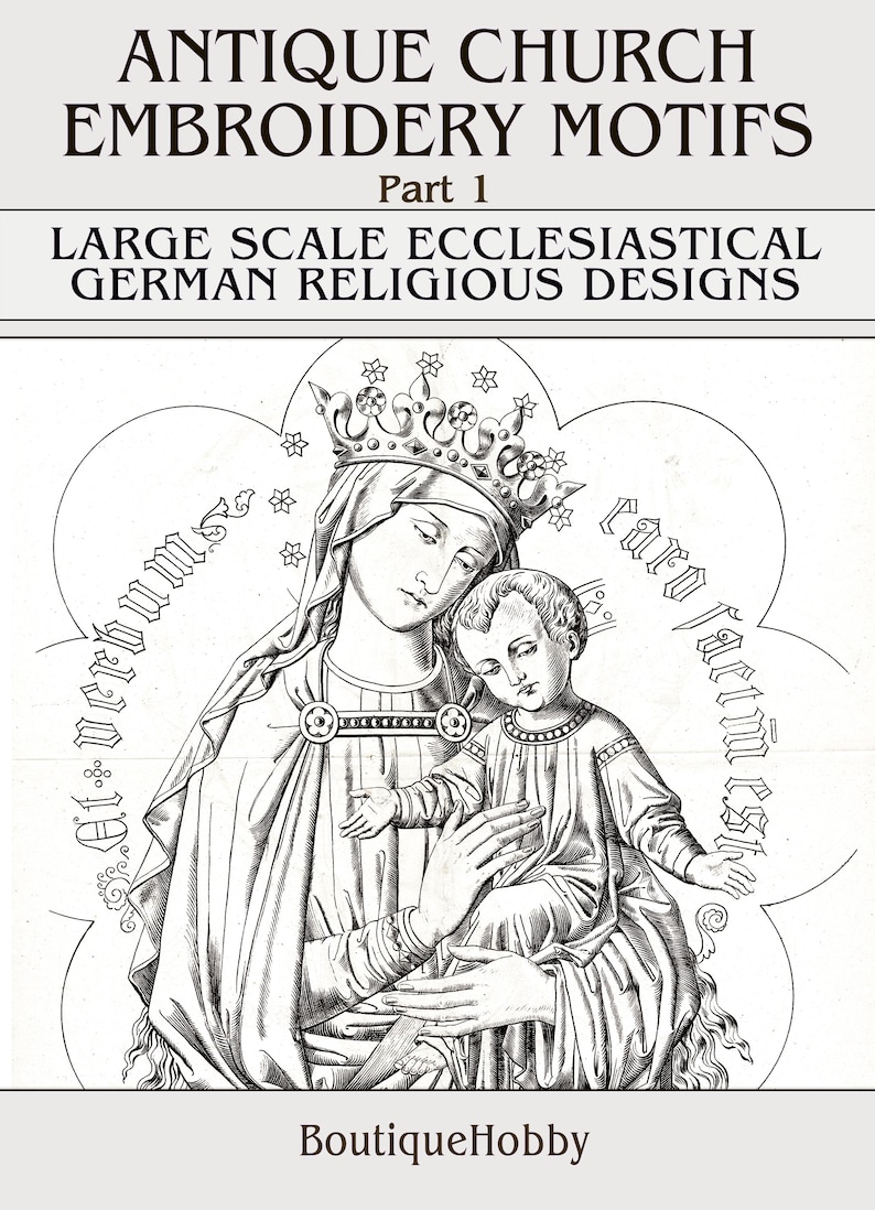 Antique Church Embroidery Motifs,rare German Religious Designs,pattern ...