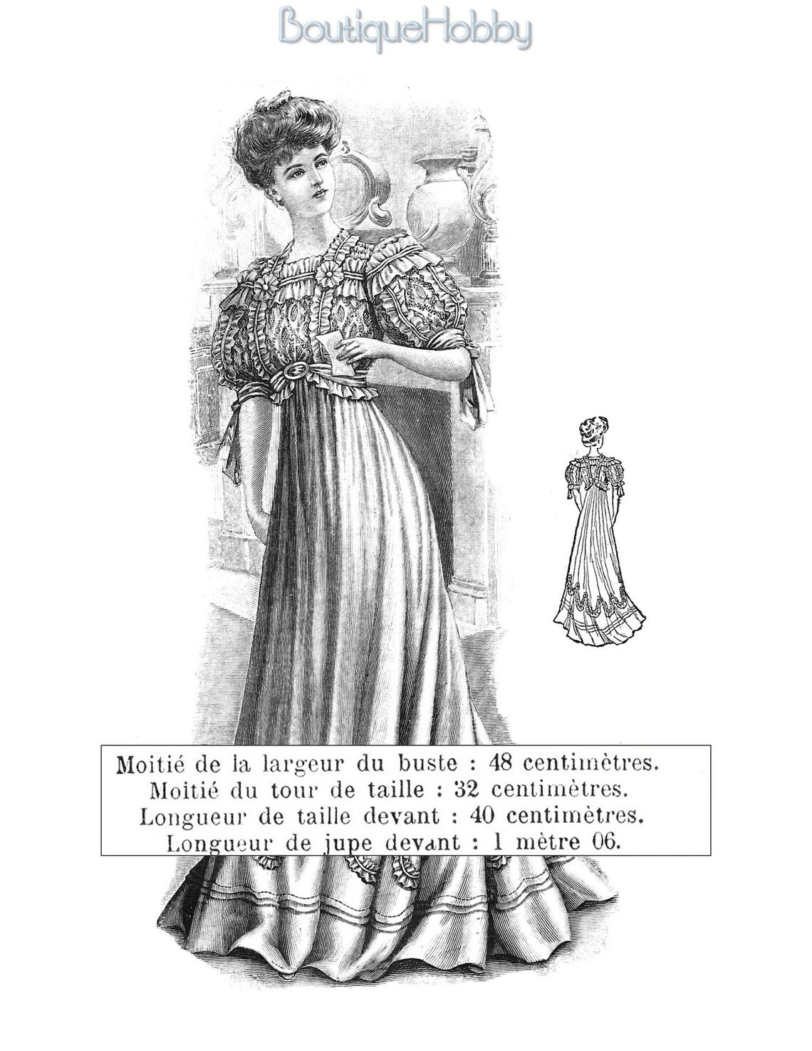 French Sewing Patternsvictorian Dresspdf Sewing Patterns Etsy