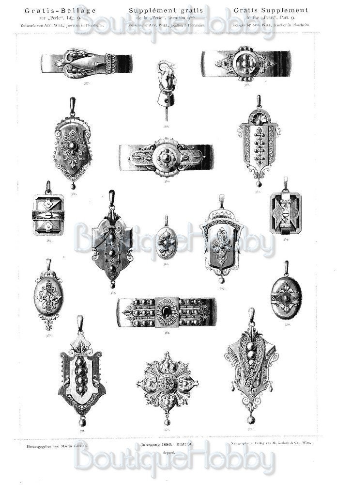 Victorian Antique Jewelry Design,jewellery Pattern Book - Etsy