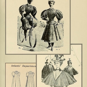 Victorian dress sewing pattern book,retro historical costume patterns image 5