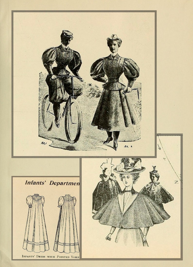 Victorian dress sewing pattern book,retro historical costume patterns image 5