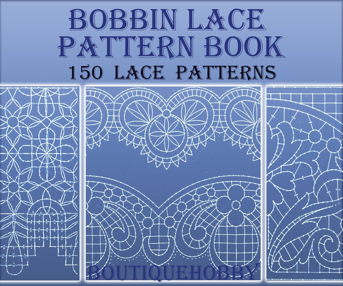 Bobbin hand made lace patterns,needlework design,150 Printable Patterns Pdf  Instant Download