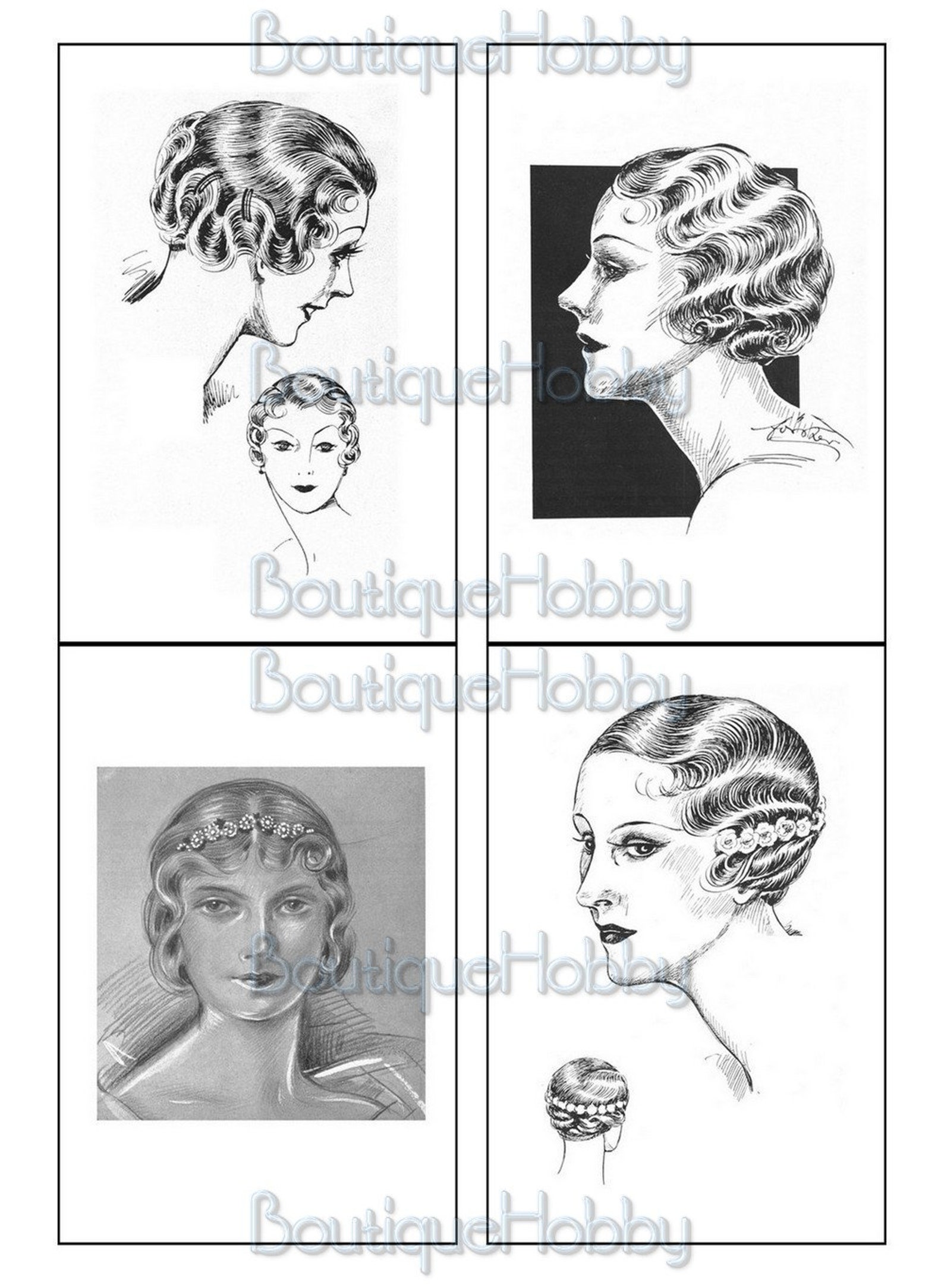 Vintage Ladies Ephemera Printablevintage Hairstyles Catalog Etsy
