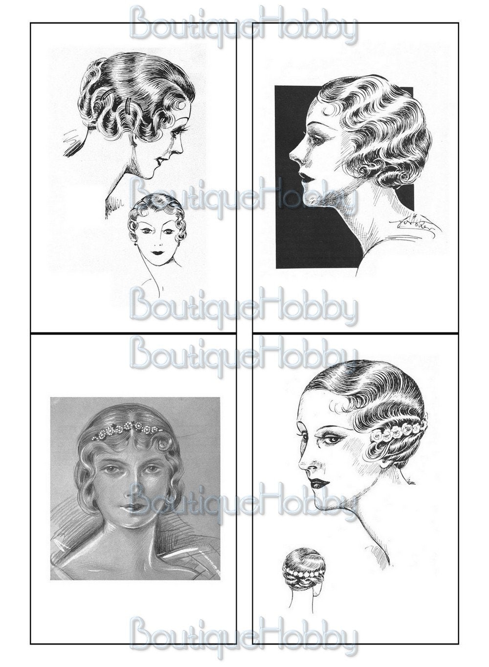 Vintage Ladies Ephemera Printablevintage Hairstyles Catalog Etsy