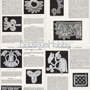 Crochet Irish Lace Pattern,vintage Designs Needlecraft Practical ...