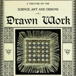 Libro de diseños de bordado, patrones de costura y trabajos dibujados a mano vintage.