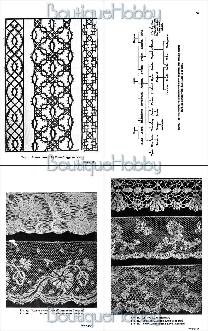 How To Make Bobbin Lace, hand made pillow lace,lace earrings,needlework book image 4