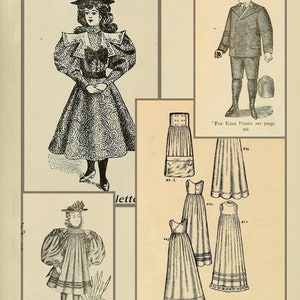 Victorian dress sewing pattern book,retro historical costume patterns image 7