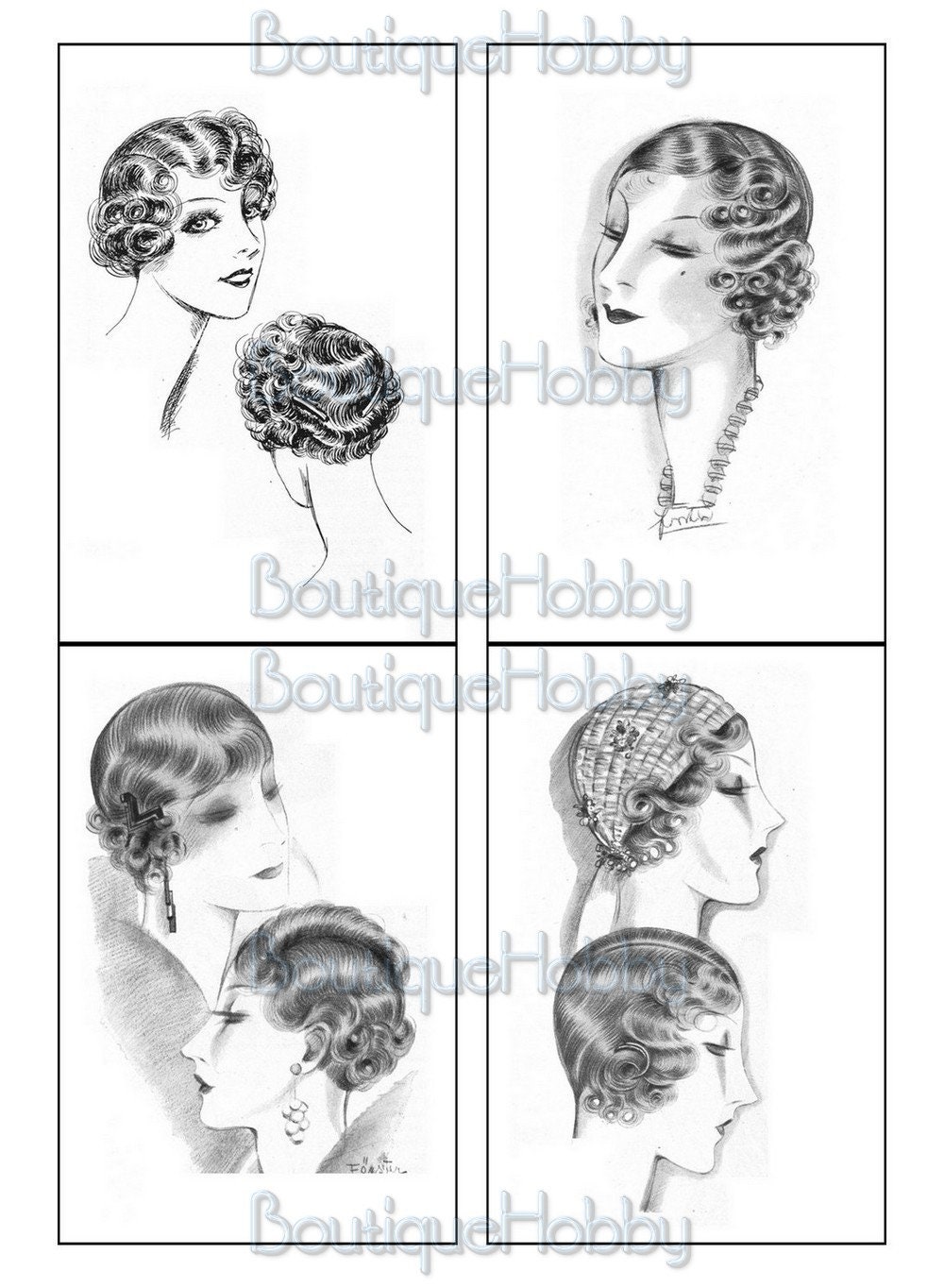 Vintage Ladies Ephemera Printablevintage Hairstyles Catalog Etsy