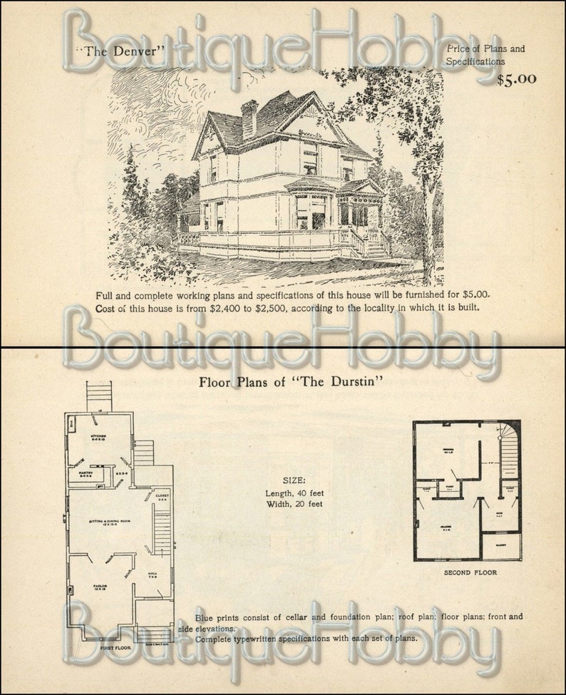 150 Victorian house diy plans,American homes perspective views and floor plans image 2