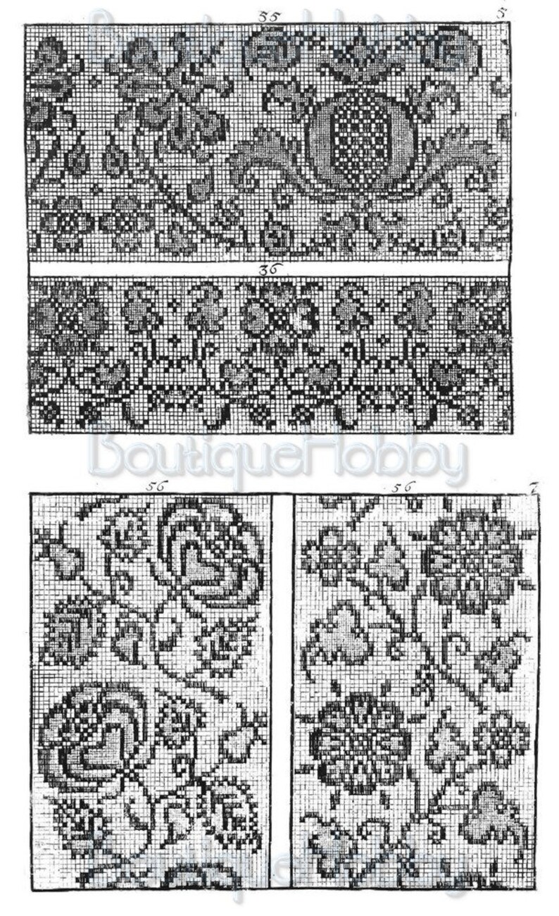 German vintage Cross stitch patterns book-3,antique digital embroidery