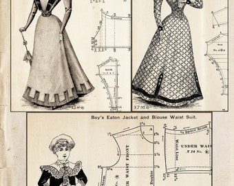 Victorian Book, Vintage Sewing Patterns 17 Dresses, the Garment