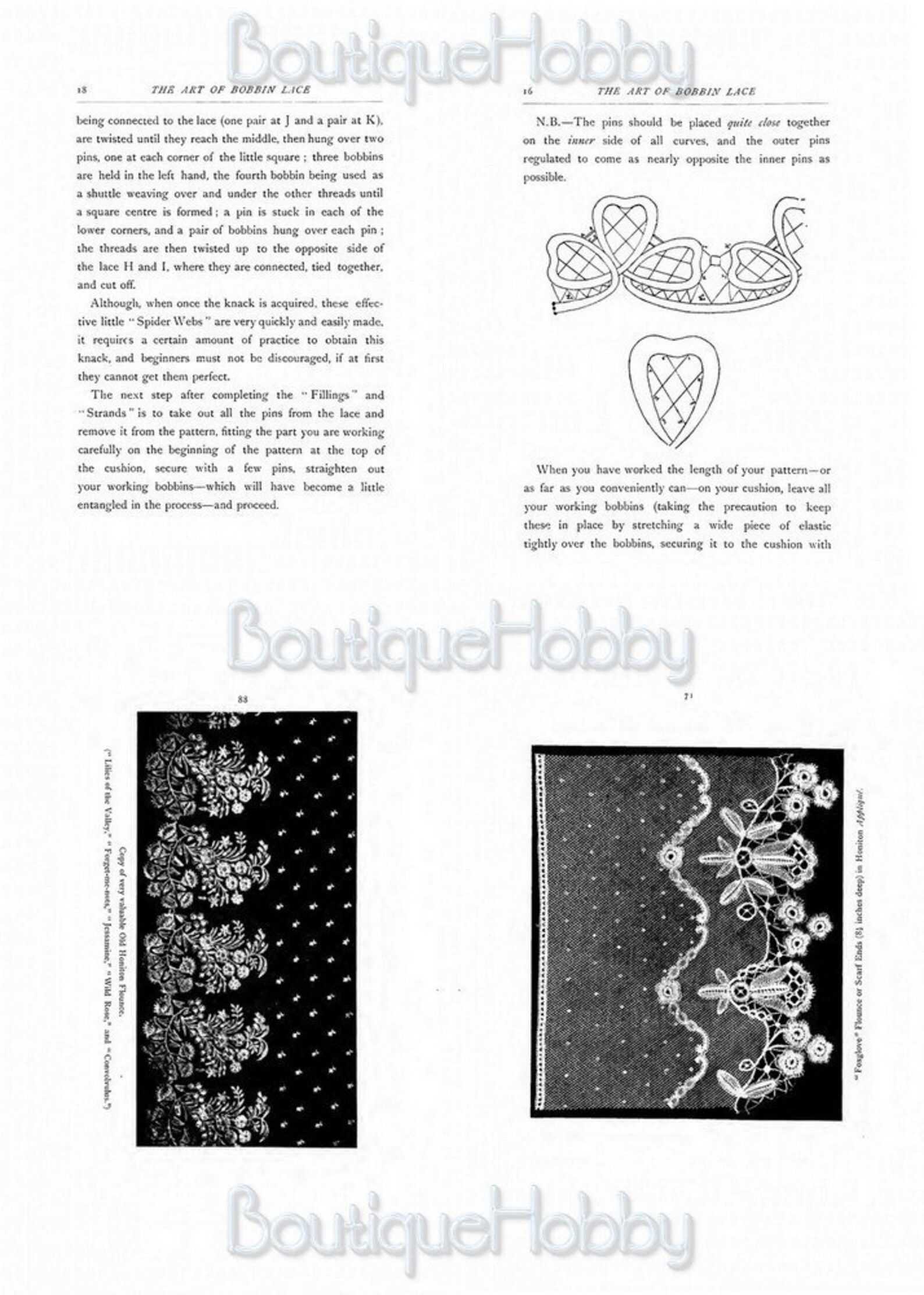 How to Make Bobbin Lace Patternsneedlework Designvictorian Etsy