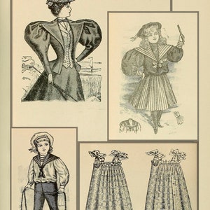 Victorian dress sewing pattern book,retro historical costume patterns image 9