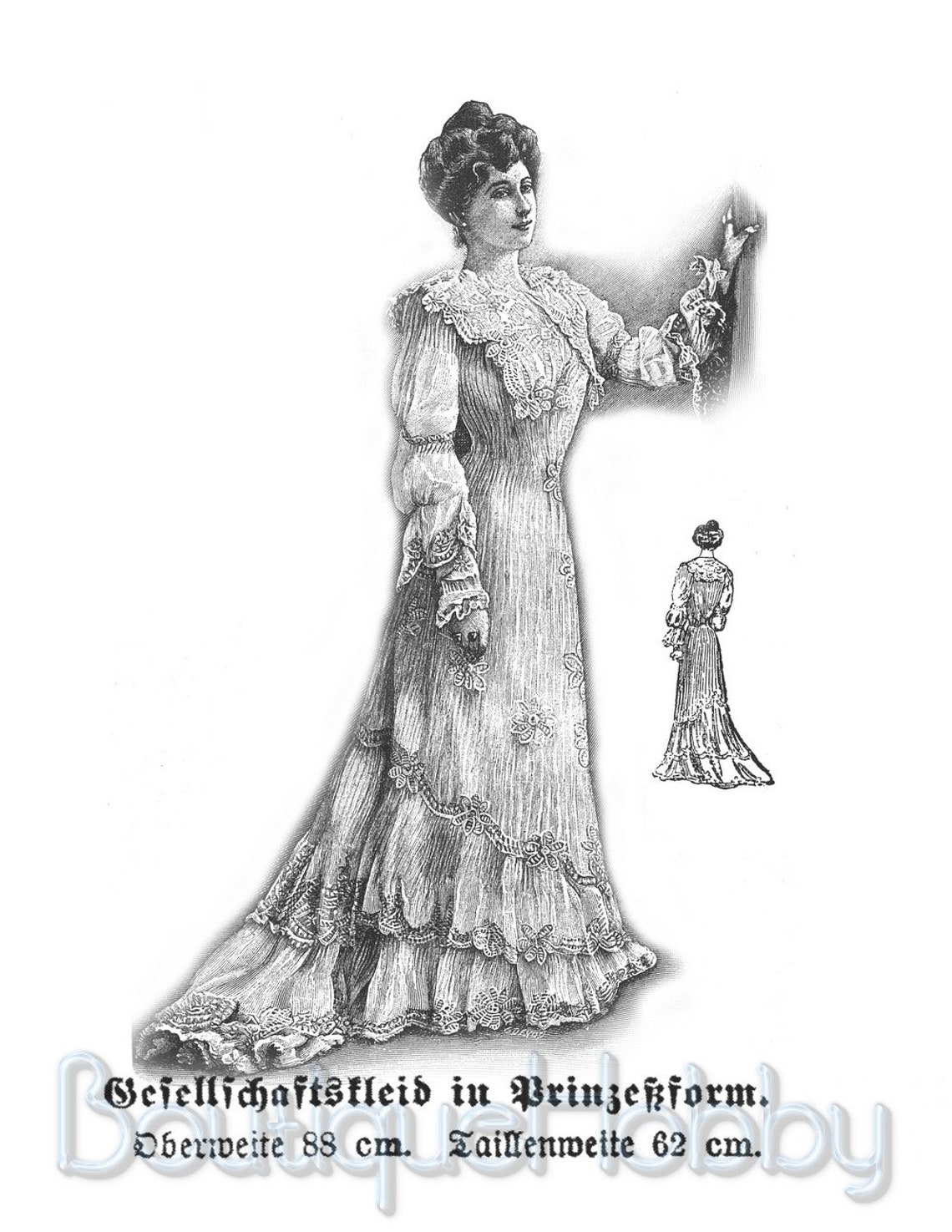 German Sewing Patternsedwardian Dressblatt Der Hausfrau Etsy