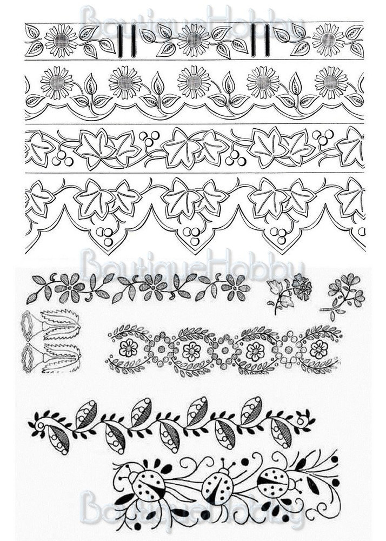 Hand Victorian Embroidery PDF Pattern Book 300 Patterns for Etsy