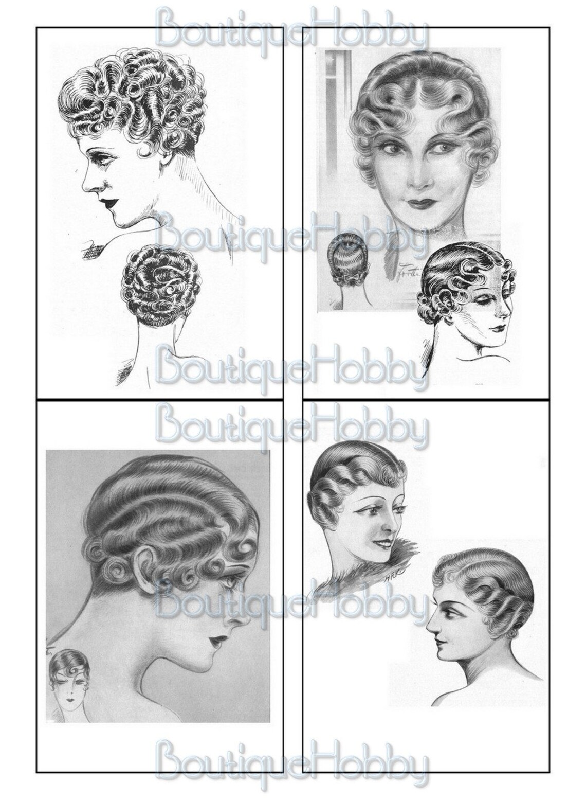 Vintage Ladies Ephemera Printablevintage Hairstyles Catalog Etsy