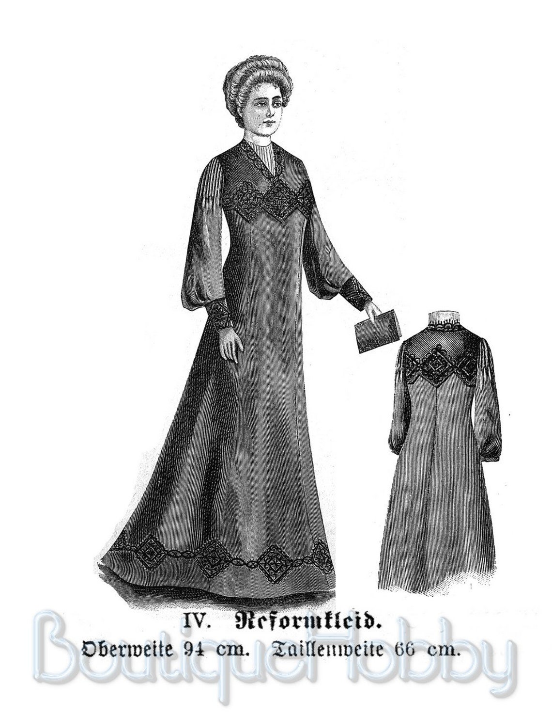 German Sewing Patternsedwardian Dressblatt Der Hausfrau Etsy