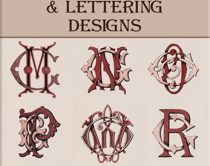 Vintage Monograms,lettering,alphabet,heraldic Designs PDF Instant ...