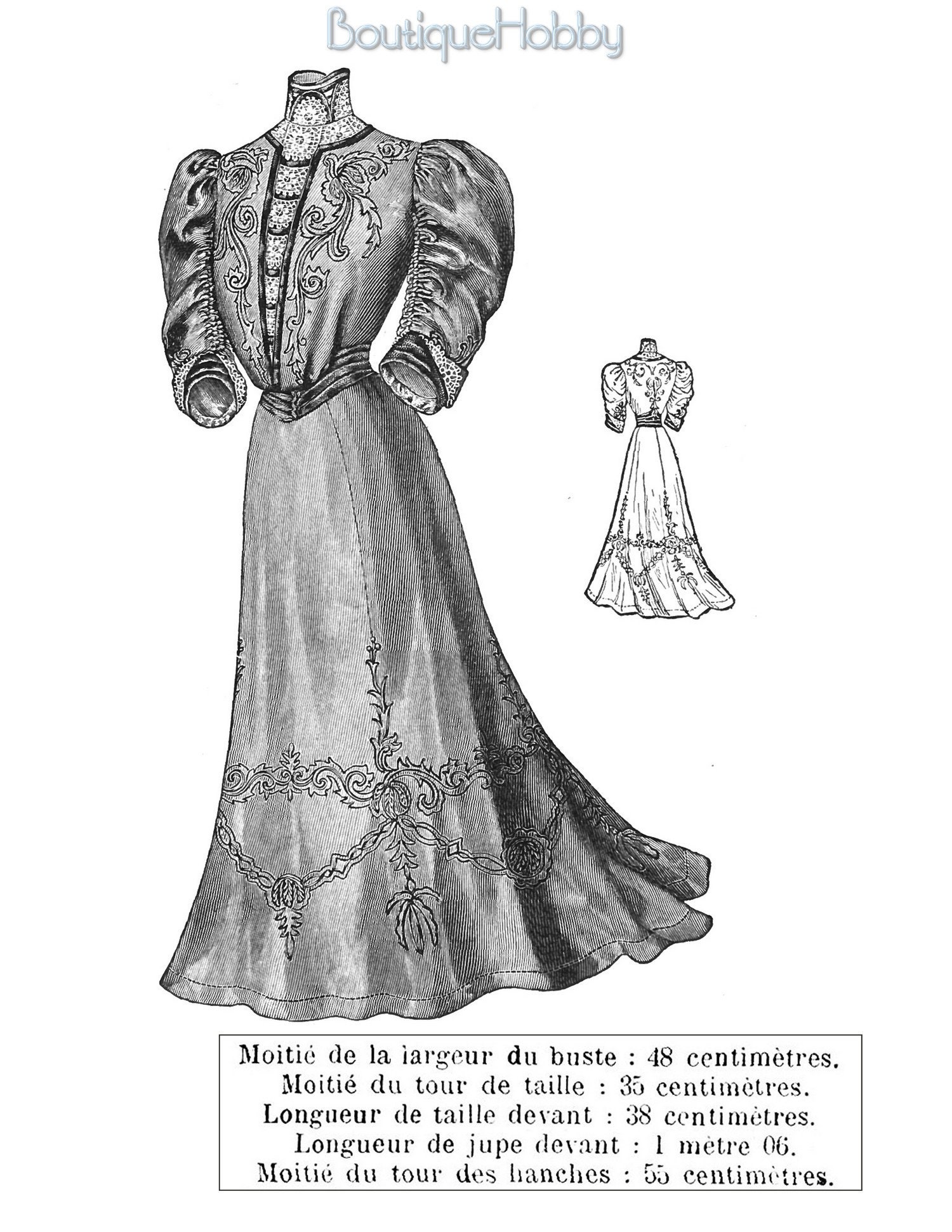 French Sewing Patternsvictorian Dresspdf Sewing Patterns Etsy