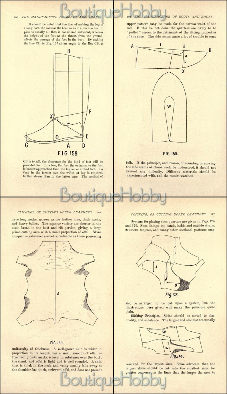 Engineer Boot Making Patterns Vintage Boot Making Patterns: 1902 Sewing Guide (PDF Download) - Etsy